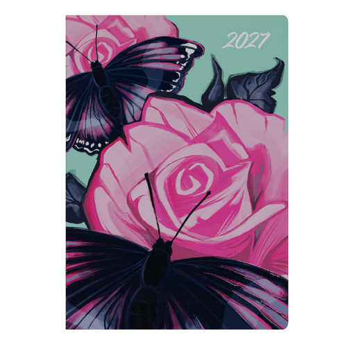 Collins 2027 The Roses A5 Diary Week To View E-TR153.BF - Butterfly