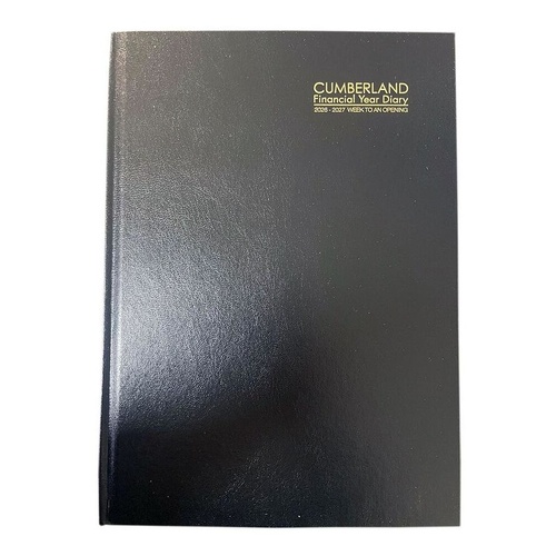 Cumberland 2026/2027 Financial Diary A4 Week to View 47CFY2627- Black