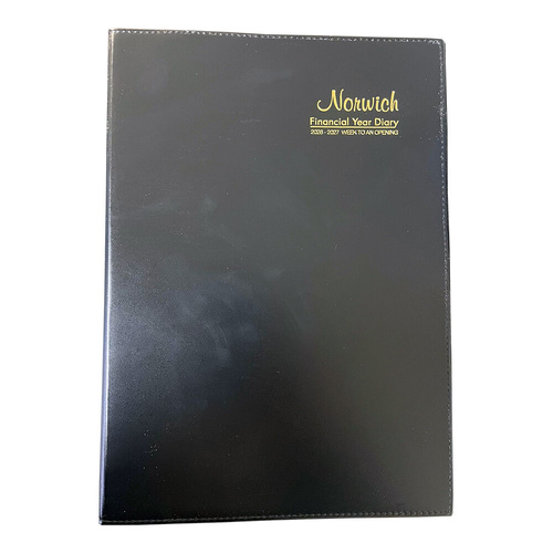 Cumberland Norwich 2026/2027 Financial Diary A4 Week to View 47SFY2627 - Black