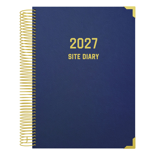 Collins 2027 A4 Site Diary Day To Page Spiral STD141.59 - Navy