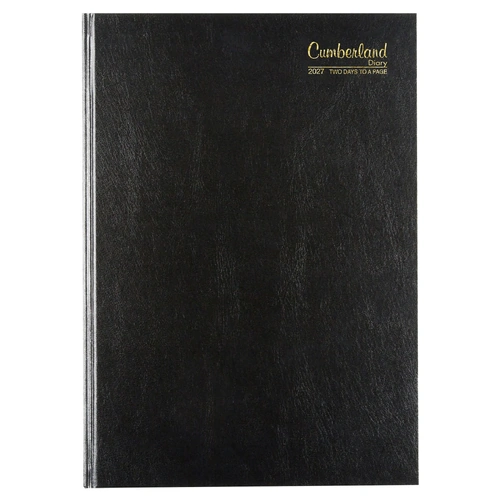 Collins 2027 Cumberland Casebound A4 2 Day To Page 42ECBK - Black