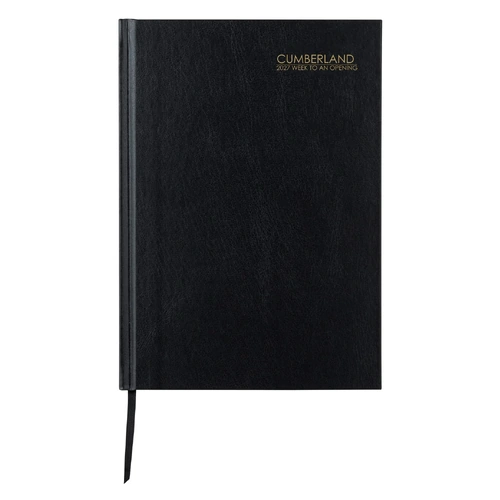 Collins 2027 Cumberland Casebound A5 Week To View 57ECBK - Black