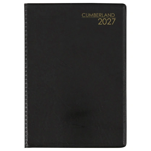 Collins 2027 Cumberland A7 Pocket Diary PVC Week To View 77PBK27 - Black
