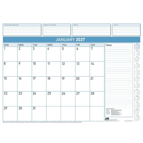 Sasco 2027 Desk Planner Refill Deluxe Month To View 518x387mm - 1055227RFL