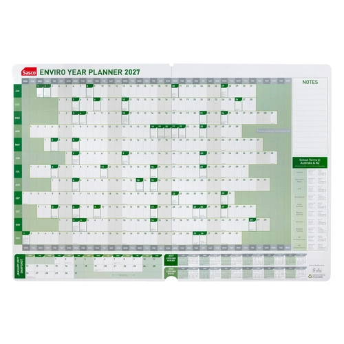 Sasco 2027 Wall Planner Enviro Year To View 870x610mm - 1059627