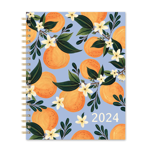 Orange Circle 2024 Extra Large Spiral Planner Fruit & Flora 24425 - 216 x 279mm