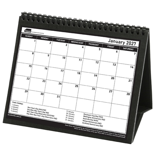Sasco 2027 Desk Calendar Trifold Month To View 220x190mm - 1073027