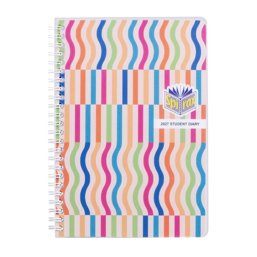 Spirax 2027 A5 Student Wiro Diary Week To View 5153327 - Multicolour