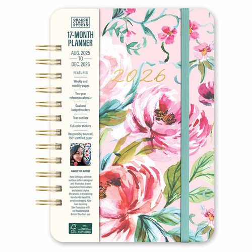 2026 Orange Circle Diary Bella Flora Week To View 146x210mm - 26336