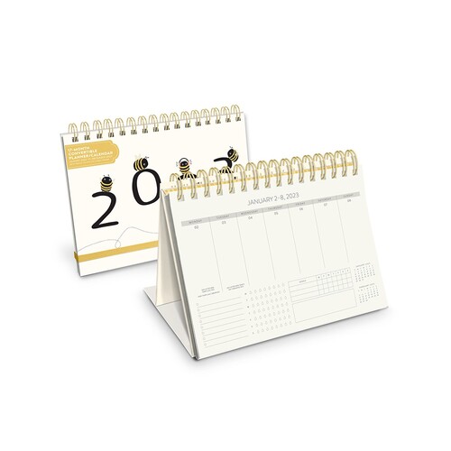**CLEARANCE** Orange Circle 2023 Calendar Planner Convertible 480x350mm - Buzzy Bees