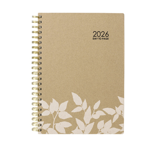 2026 Cumberland A4 Ecowise Day To Page Diary Diaries 41SECB26 - Brown