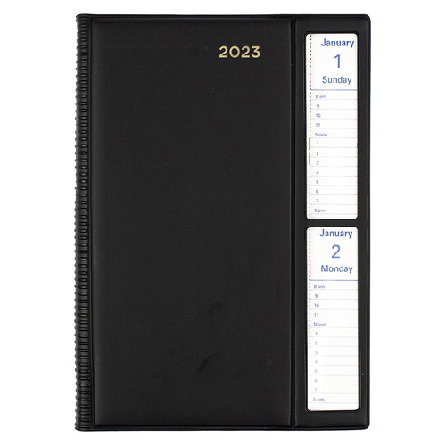 **CLEARANCE** 2023 Collins A5 Belmont Diary 2 Day To Page Window Face 287W.V99 Diaries - Black