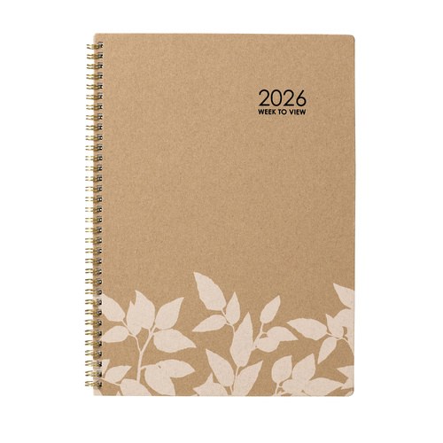 2026 Cumberland A4 Ecowise Week To View Diary Diaries 47SECB26 - Brown