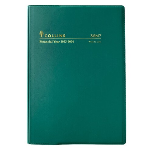 **CLEARANCE** Collins A6 2023/2024 Financial Year Diary Week To View 36M7 V40 - Green