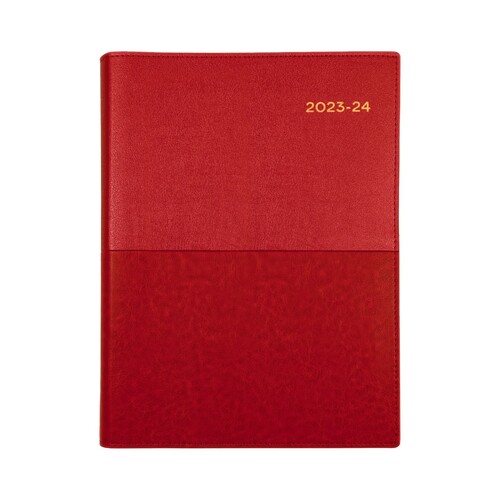 **CLEARANCE** Collins Vanessa A4 2023/2024 Financial Year Diary Day To Page 145.V15 - Red