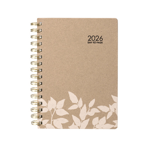 2026 Cumberland A5 Ecowise Day To Page Diary Diaries 51SECB26 - Brown