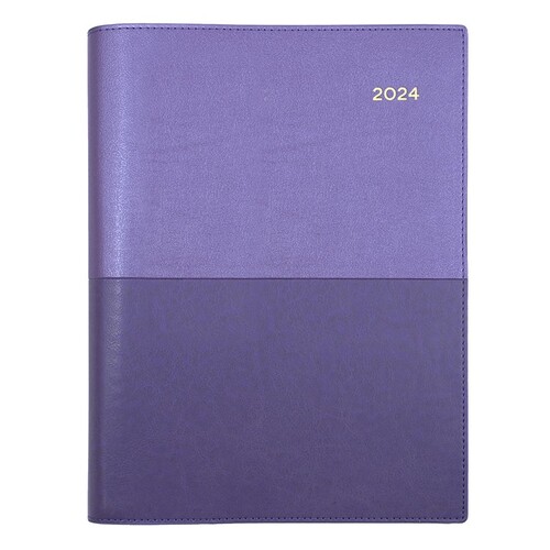 2024 Collins Vanessa A4 Diary Day To Page 145.V55 - Lilac Purple