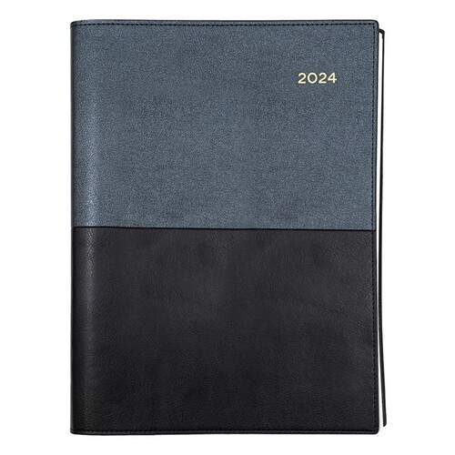 2024 Collins Vanessa Quarto Short Diary Vertical Week to View 325.V99 - Black