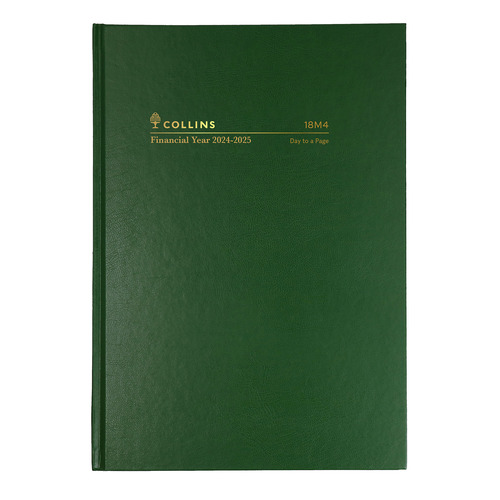 Collins 2024/2025 A5 Diary Financial Year Day To Page 18M4 P40 - Green