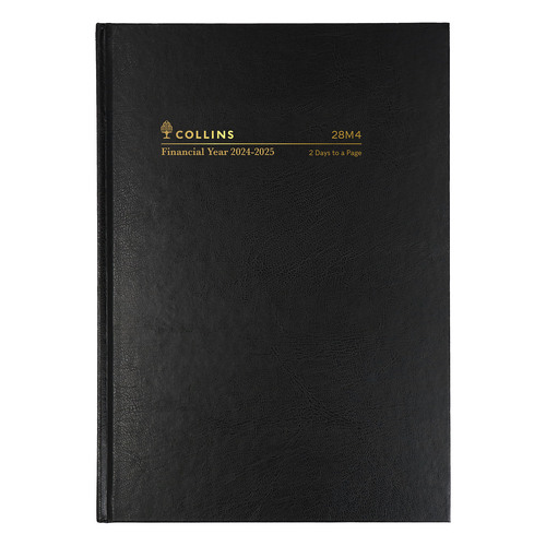 Collins 2024/2025 A5 Diary Financial Year 2 Days To Page 28M4 P99 - Black