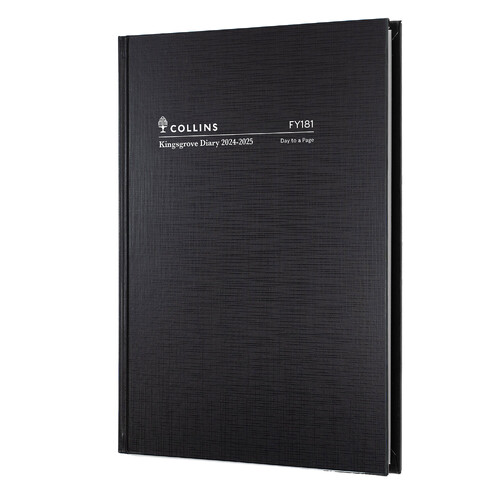 Collins 2024/2025 A5 Kingsgrove Financial Year Diary Day To Page 181 P99 - Black