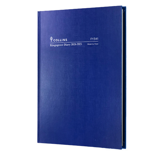 Collins 2024/2025 A4 Kingsgrove Financial Year Diary Week To View 341 P59 - Blue