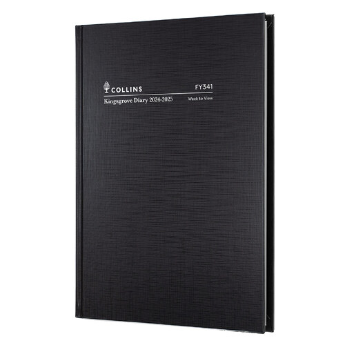 Collins 2024/2025 A4 Kingsgrove Financial Year Diary Week To View 341 P99 - Black