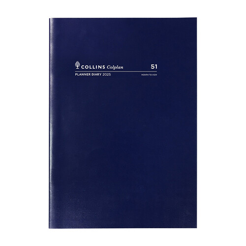 Collins 2025 Colplan A4 Planner Diary Month To View 51.C59 - Navy Blue