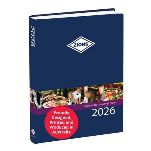 2026 Zions Table Booking Diary 2 Page Per Day A4 Restaurant Cafe Book - Z-TBD26