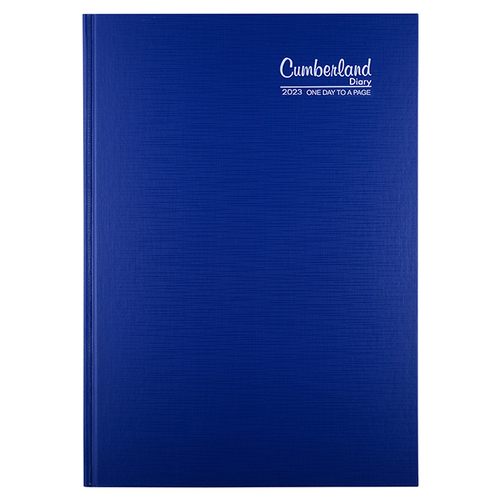 **CLEARANCE** 2023 Diary A4 Cumberland Premium Casebound Diaries Day To Page 41PCBL23 - Blue