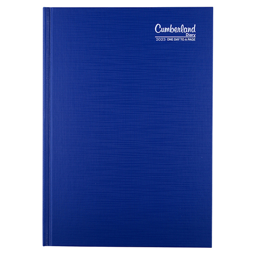 **CLEARANCE** 2023 Diary A5 Cumberland Premium Casebound Diaries Day To Page 51PCBL23 - Blue