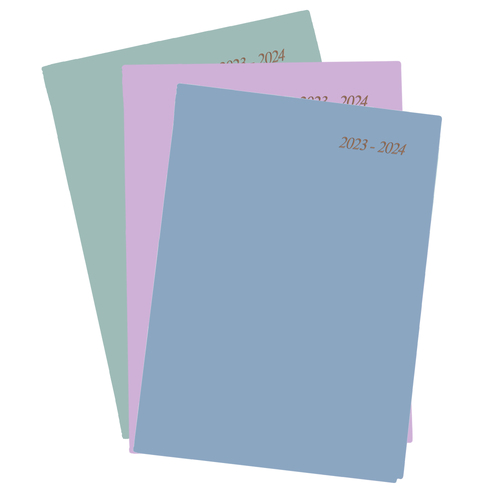 **CLEARANCE** Soho A4 2023/2024 Financial Year Diary Week To View 47SFYSH Diaries - Assorted Colours
