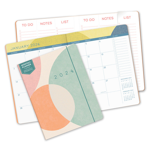 2024 Diary Planner Orange Circle Month To View 250x190mm Find Balance - Just Right
