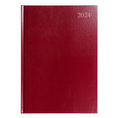 2024 A4 Cover Collins Essential Diary Day To Page ESSA41.78 - MAROON
