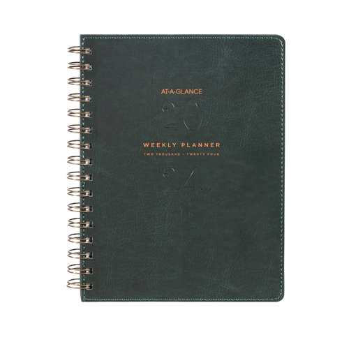 2024 At A Glance A5 Week To Open Signature Diary Planner Diaries AAG300324 - GREEN