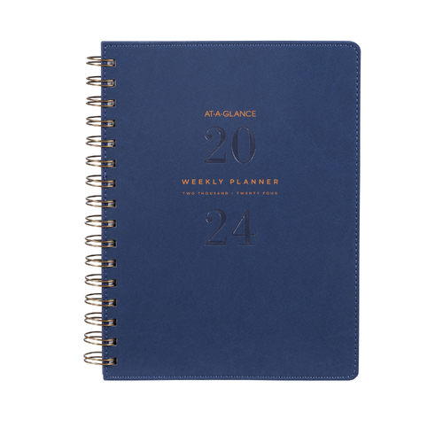 2024 At A Glance A5 Week To Open Signature Diary Planner Diaries AAG300424 - BLUE/NAVY