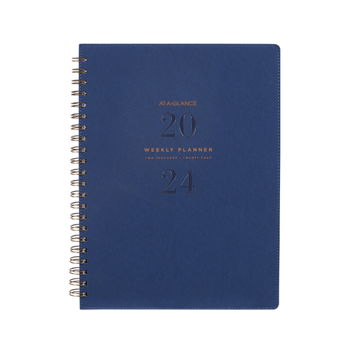 2024 At A Glance A4 Week To Open Signature Diary Planner Diaries AAG300824 - BLUE