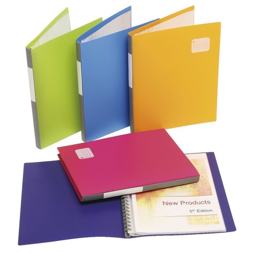 Marbig A4 20 Pocket Refillable Display Book Assorted 