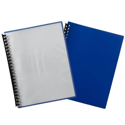 Marbig A4 Display Book 20 Page Clear Front With Blue Back