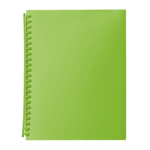 Marbig A4 Display Book Refillable 20 Pocket - Translucent Lime