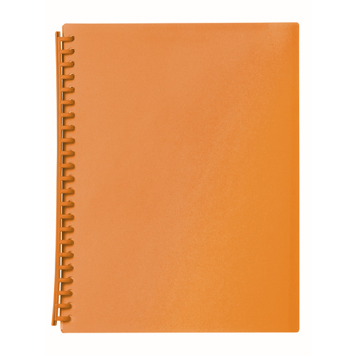 Marbig A4 Display Book Refillable 20 Pocket - Translucent Orange