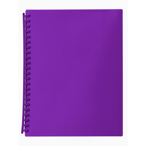 Marbig A4 Display Book Refillable 20 Pocket - Translucent Purple