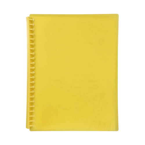 Marbig A4 Display Book Refillable 20 Pocket TRANSLUCENT YELLOW - 2007305