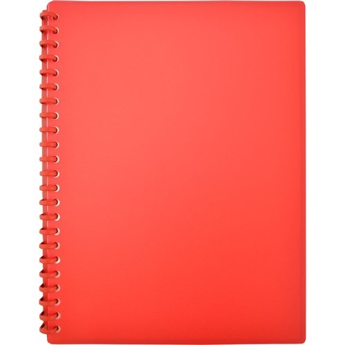 Cumberland A4 Refillable Display Book 20 Pockets - Red