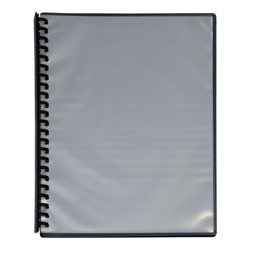 Cumberland A4 Refillable Display Book 20 Page Clear Front - Black