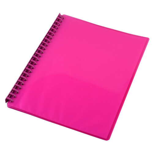 10 X Display Book A4 Refillable 20 Page BULK BUY - Gloss Pink