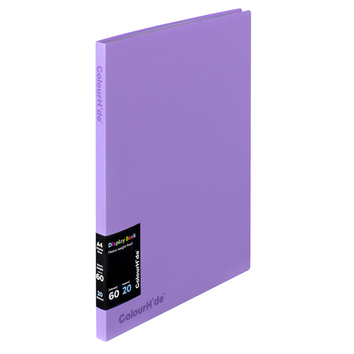 Colourhide Display Books Fixed 20 Sheets 6 Pack - Purple 