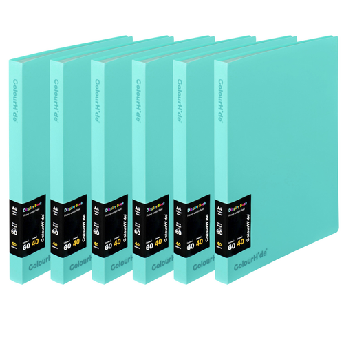 Colourhide Display Books Fixed 40 Sheets 6 PACK 2055232J - Aqua