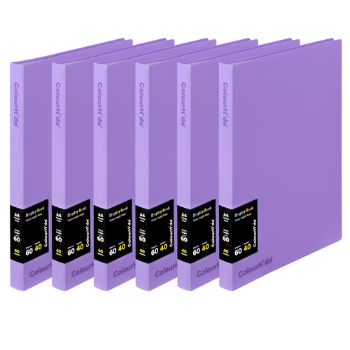 Colourhide Display Books Fixed 40 Sheets 6 PACK 2055219J - Purple