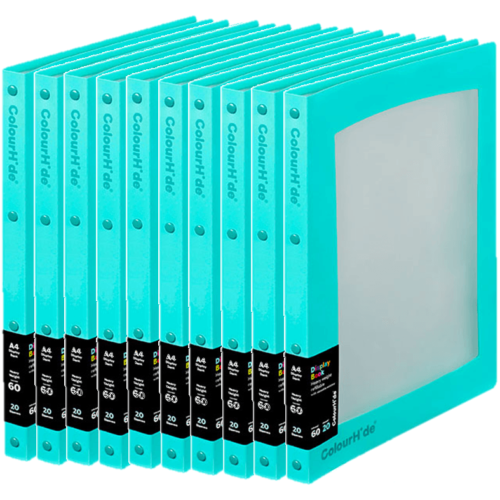 Colourhide Display Book Refillable Insert 20 Sheets 10 Pack - Aqua